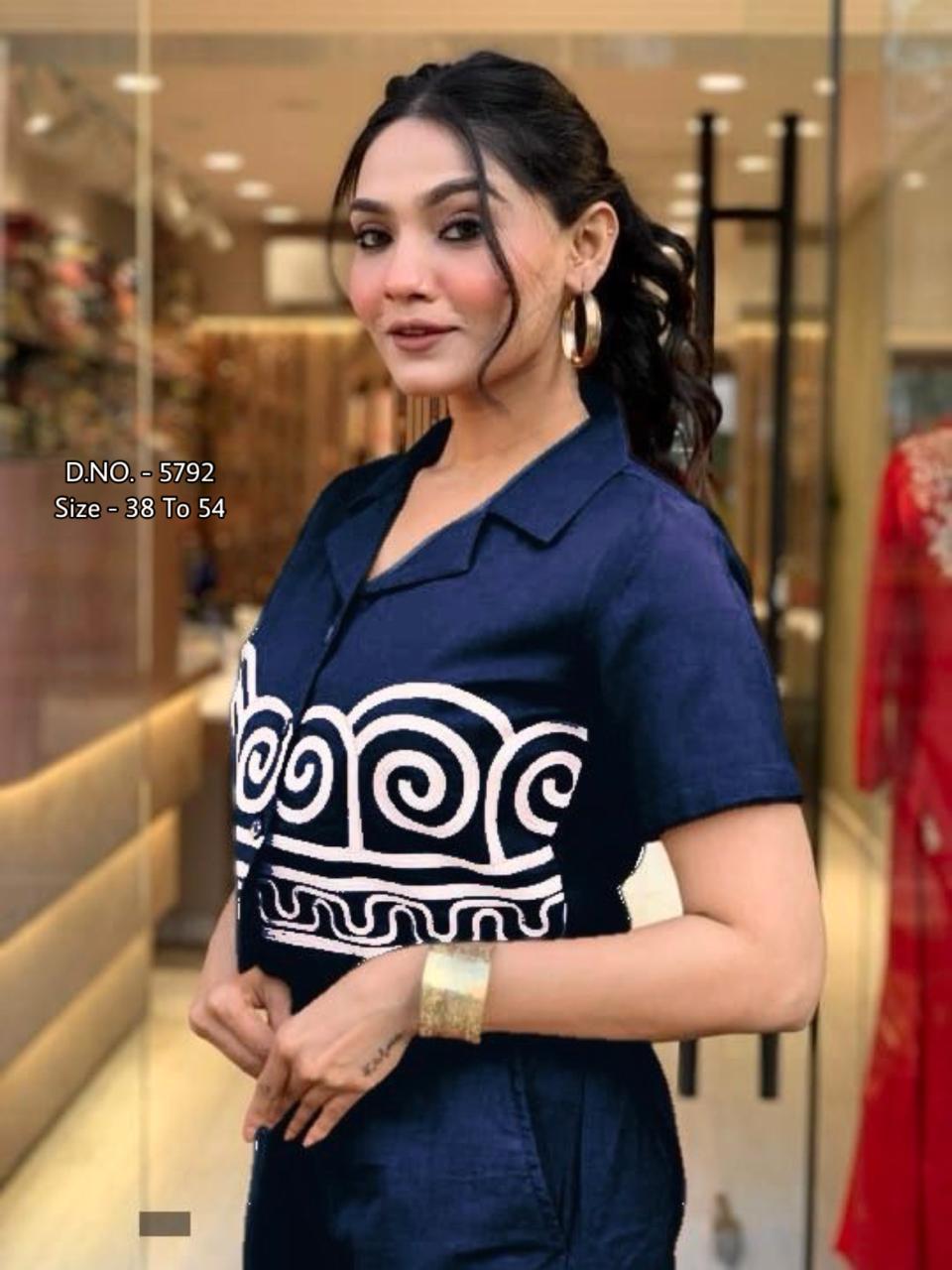 Heavy Cotton Slub/Flex (Khadi) Hand Aari Embroidered Short Shirt & Palazzo Co-ord Set