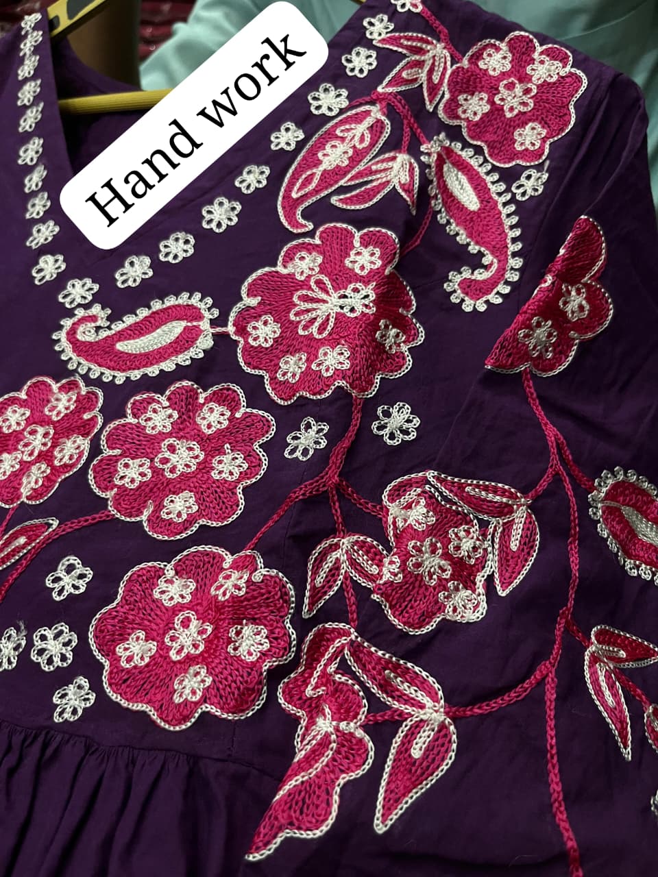Navratri Special Cotton Suit Set with Hand Embroidery & Mulmul Dupatta