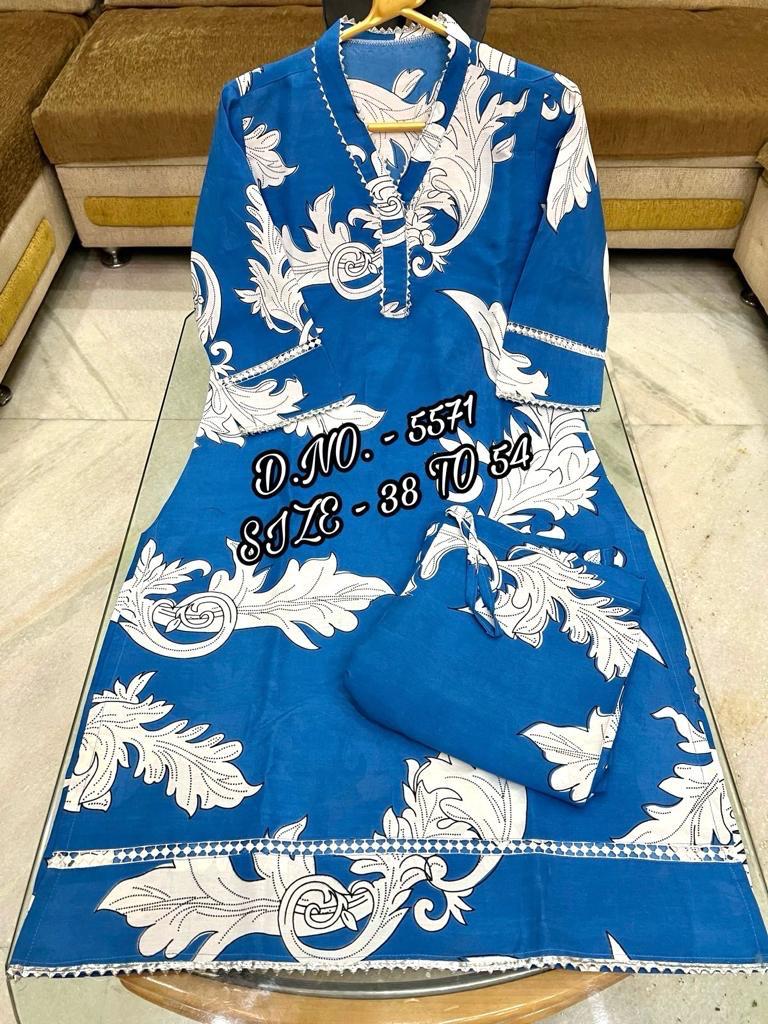 Rayon Digital Printed Fabric Kurta & Pant