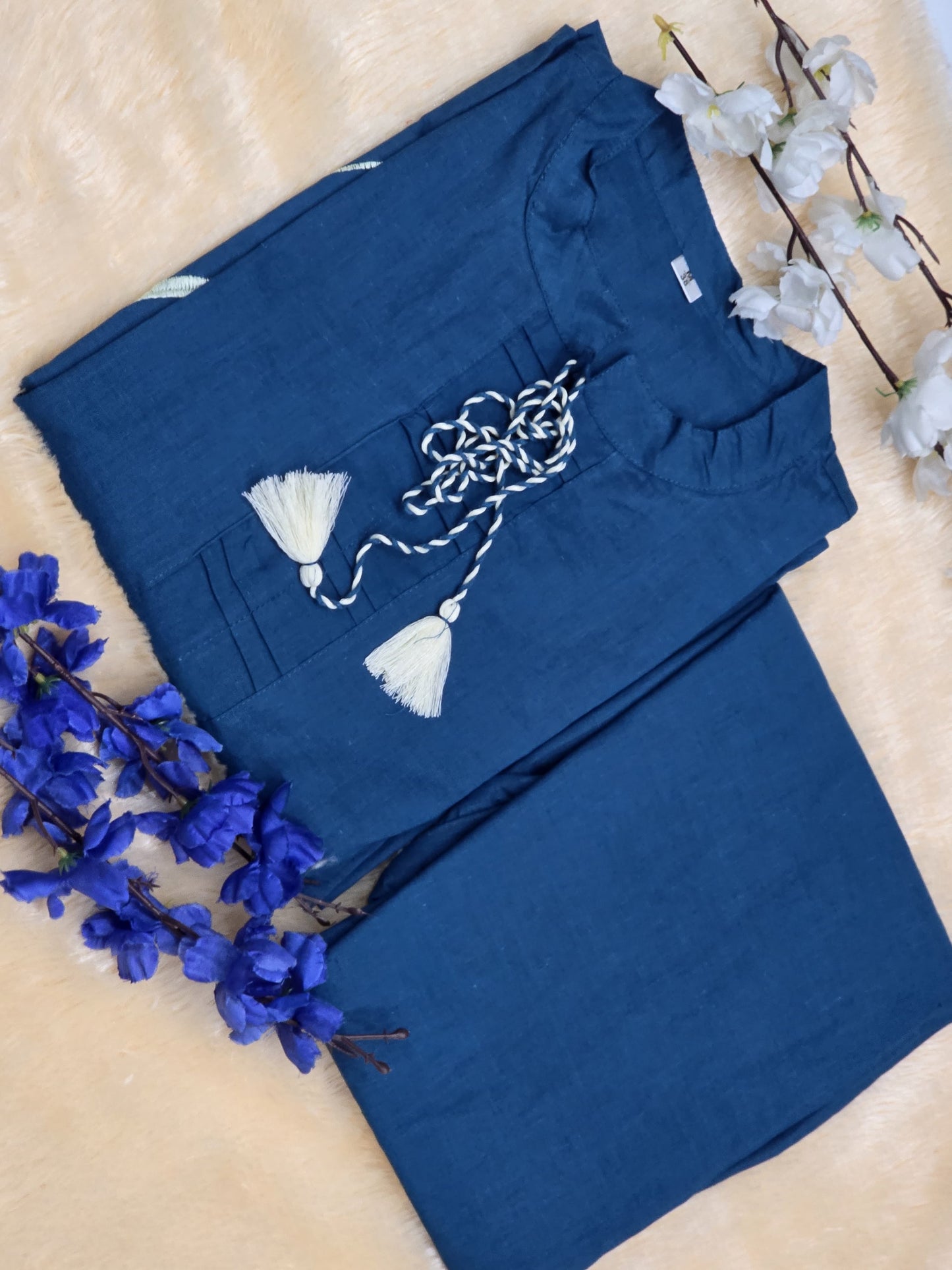 New Beauty full Cotton Fabric Embroidery Work Kurta With Pant Coord Set