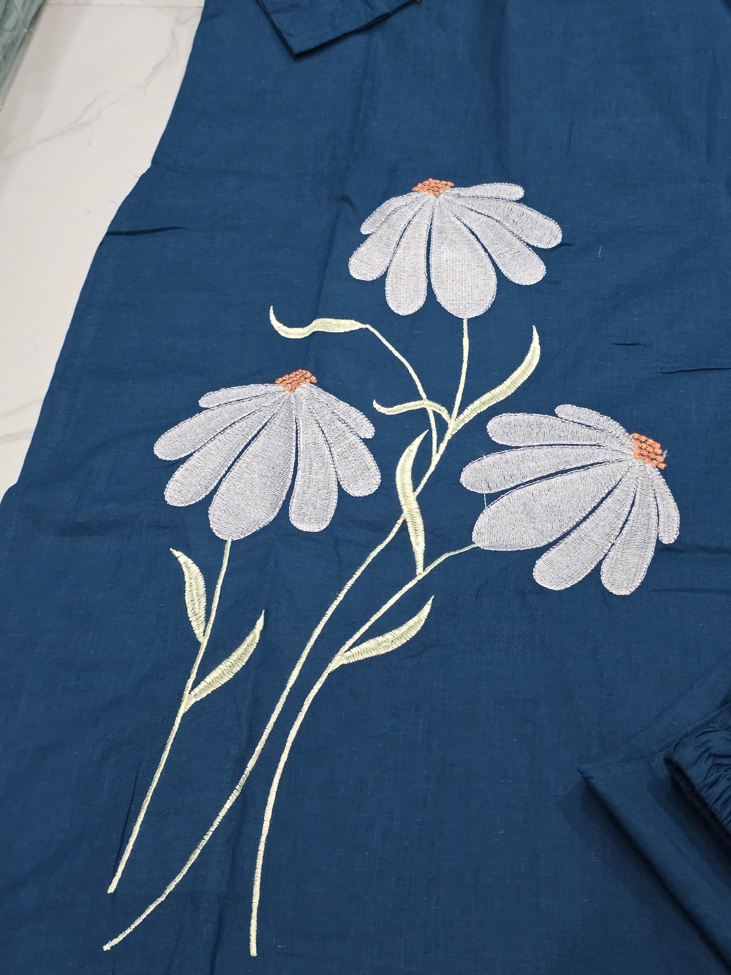 New Beauty full Cotton Fabric Embroidery Work Kurta With Pant Coord Set