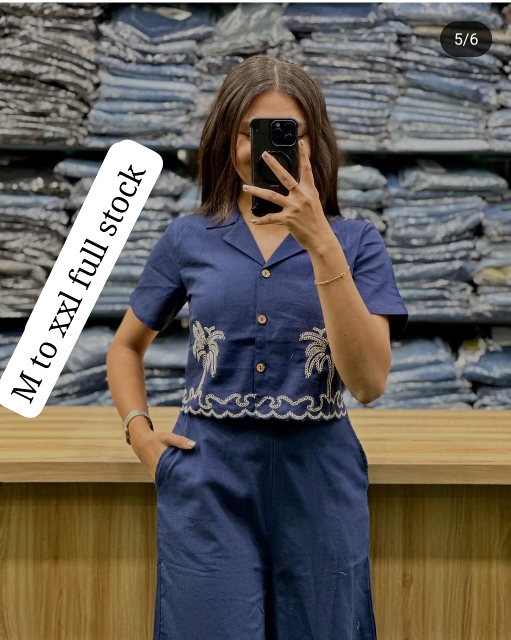 Festival Cotton Slub Co-ord Set with Aari Embroidery