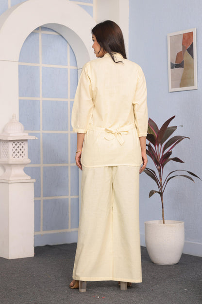 Elegant Cotton Flex Kurta with Sequins Work & Pant Set