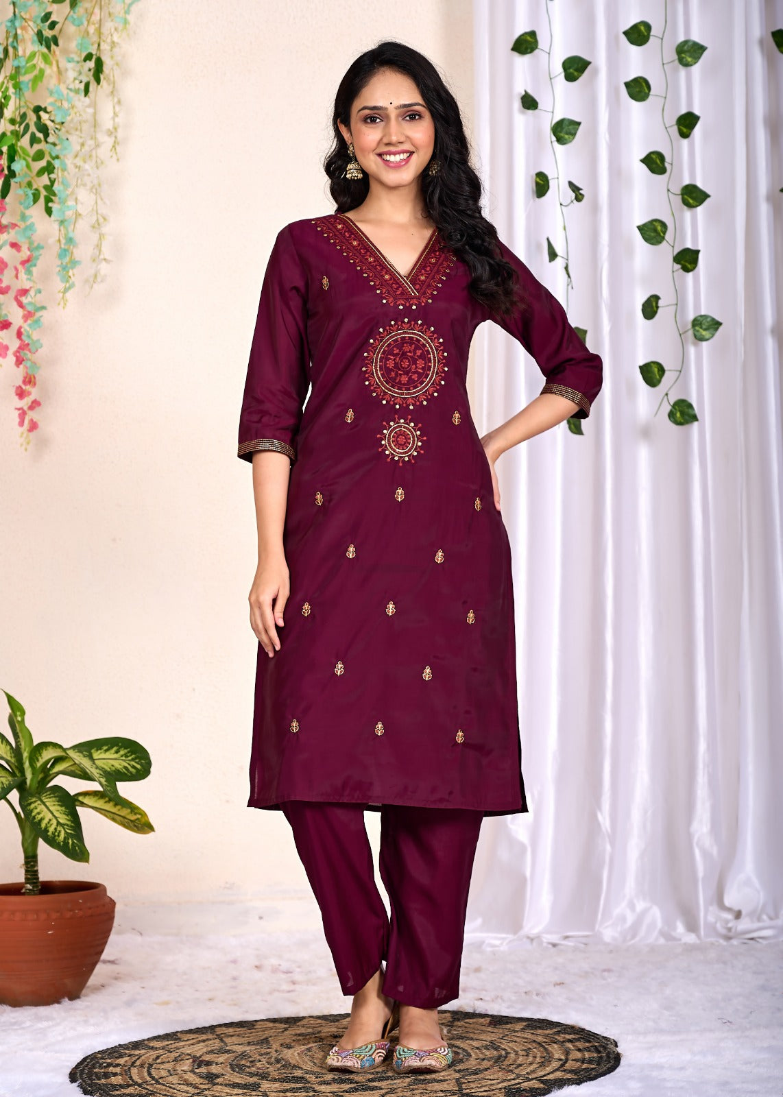 Luxurious Silk Kurti Set with Digital Printed Dupatta