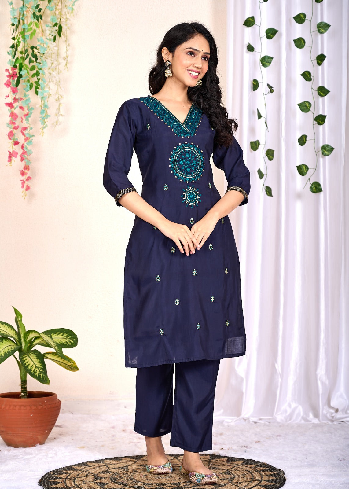 Luxurious Silk Kurti Set with Digital Printed Dupatta