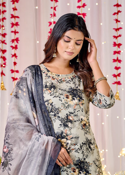 Elegant Surat Heavy Rayon Kurti Set with Digital Printed Dupatta