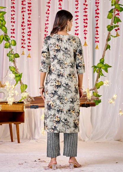 Elegant Surat Heavy Rayon Kurti Set with Digital Printed Dupatta