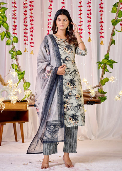 Elegant Surat Heavy Rayon Kurti Set with Digital Printed Dupatta