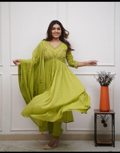 Premium Pure Cotton Embroidered Suit Set with Sequins and Discharge Print