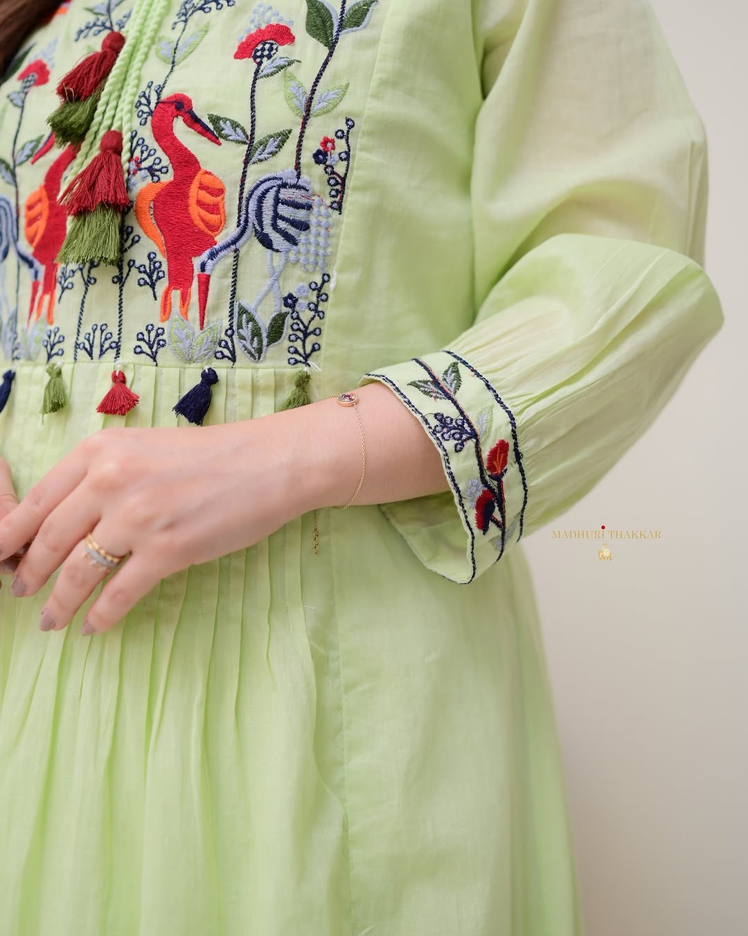 Elegant Heavy Cotton Embroidered Kurti & Pant Set – Fully Stitched