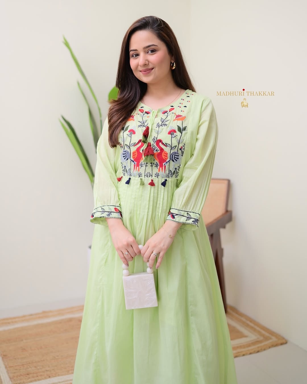 Elegant Heavy Cotton Embroidered Kurti & Pant Set – Fully Stitched