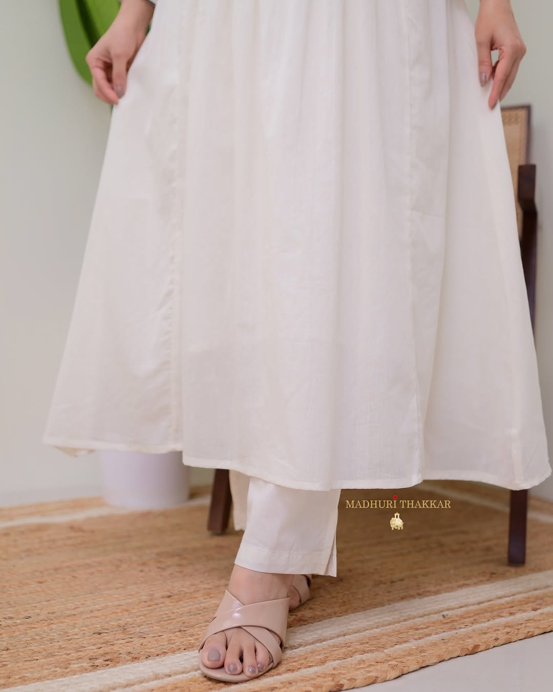Elegant Heavy Cotton Embroidered Kurti & Pant Set – Fully Stitched