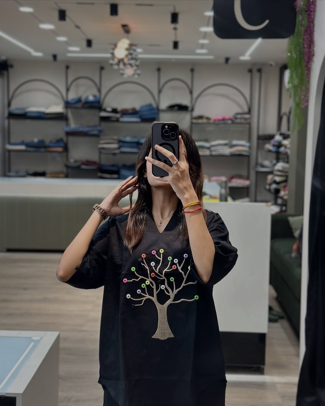 New Cotton Slab Fabric Tree Embroidery Work Kurta With Palazzo Set