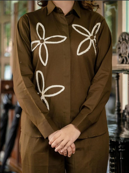 New Article In Pure Cotton slab Fabric Beautiful Embroidery work Kurta With Pant Coord Set