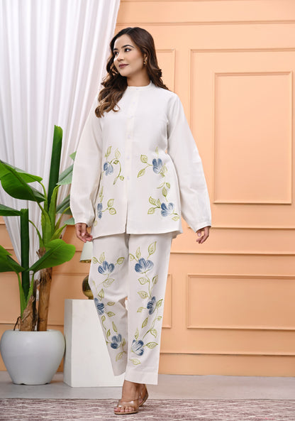 Premium Cotton Flex Hand Brush Print Kurti with Pant – 2 Piece Co-ord Set