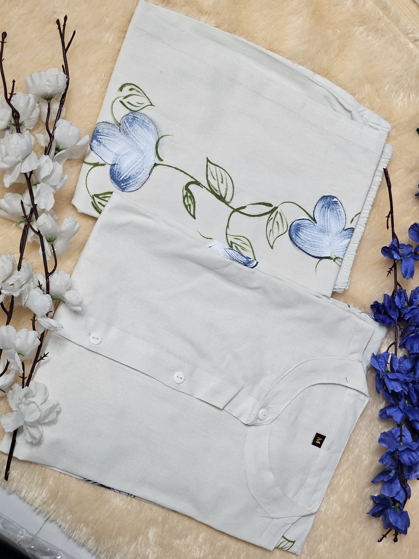 Premium Cotton Flex Hand Brush Print Kurti with Pant – 2 Piece Co-ord Set