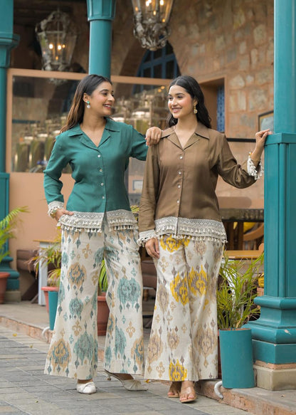 Elegant Pure Cotton Flex Co-ord Set – Comfortable Daily Wear 2-Piece Set